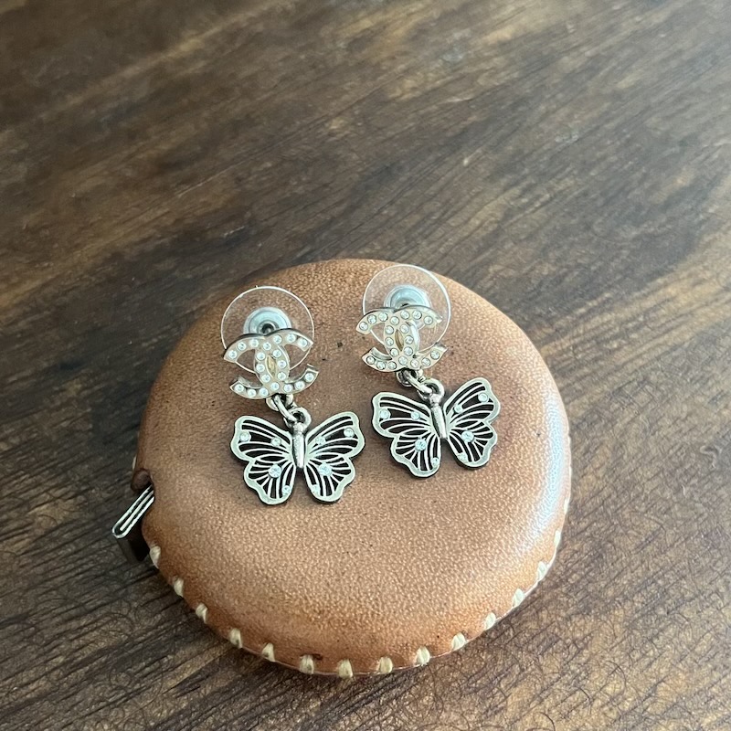 Chanel butterfly best sale earrings