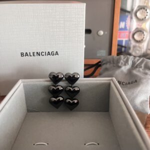Balenciaga black heart earrings