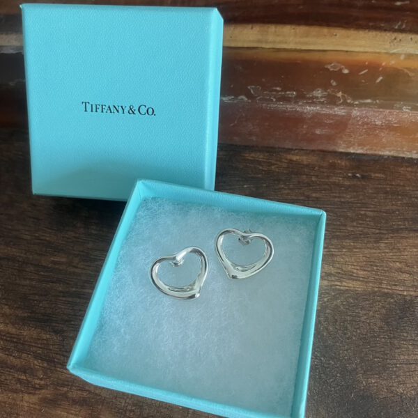 Tiffany & Co 925 silver big open heart earrings